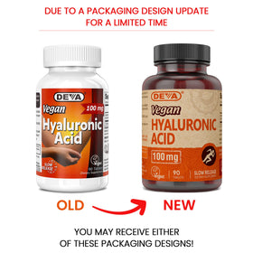 DEVA Acide Hyaluronique Végétalien 100 MG comprimés sur un fond blanc