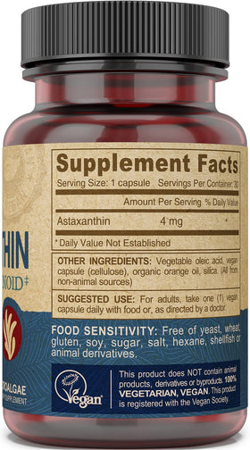 DEVA Astaxanthin 4mg gélules dans l'emballage