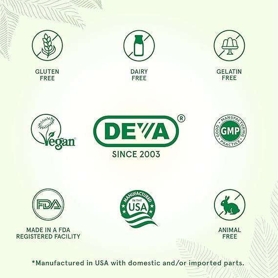 DEVA capsules d'huile de graines de chanvre vue latérale avec dosage