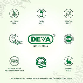 DEVA capsules d'huile de graines de chanvre vue latérale avec dosage