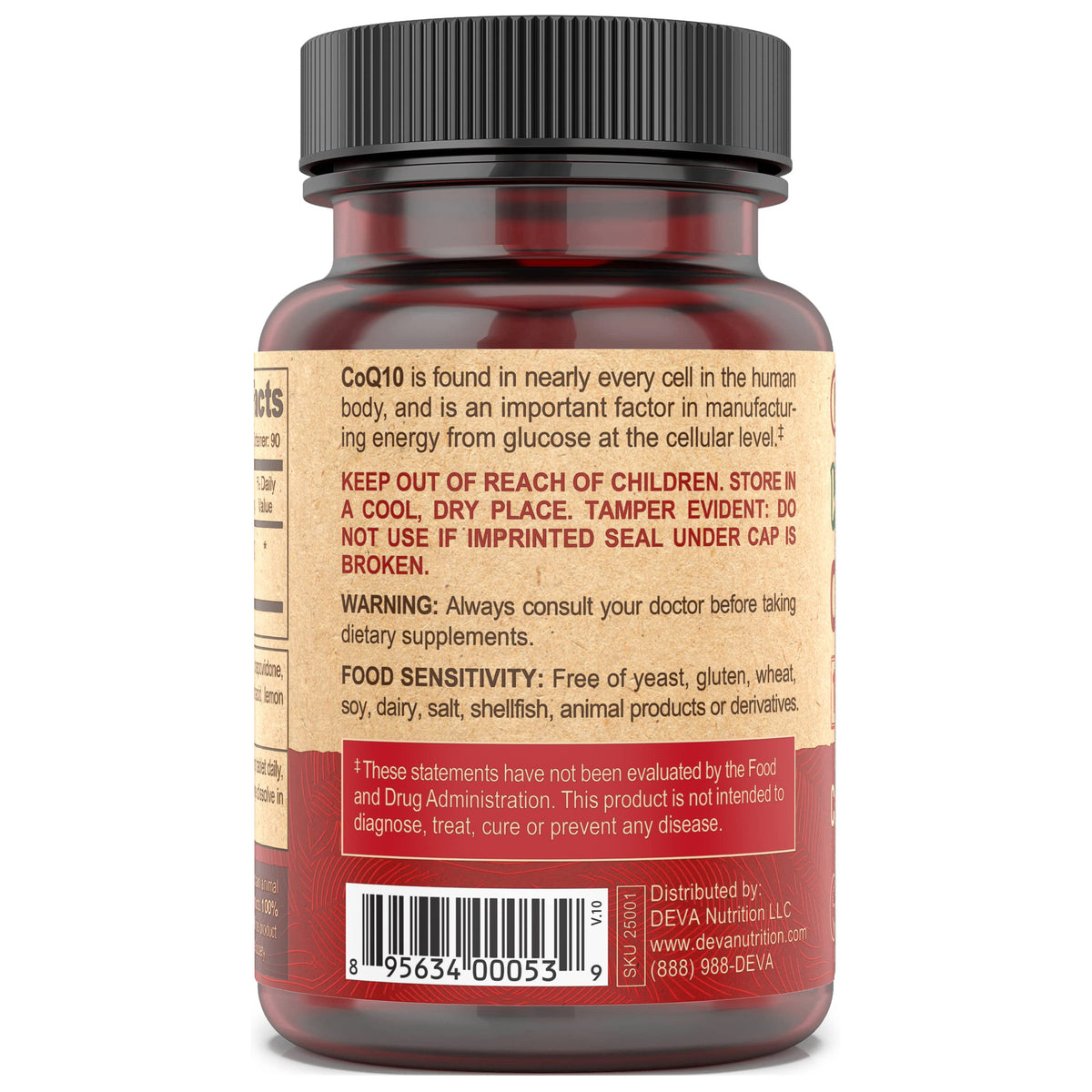 DEVA Coenzyme Q10 100mg comprimé sur une table