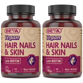 DEVA Complément Alimentaire Cheveux Ongles Peau 500 mcg Biotine vue de face