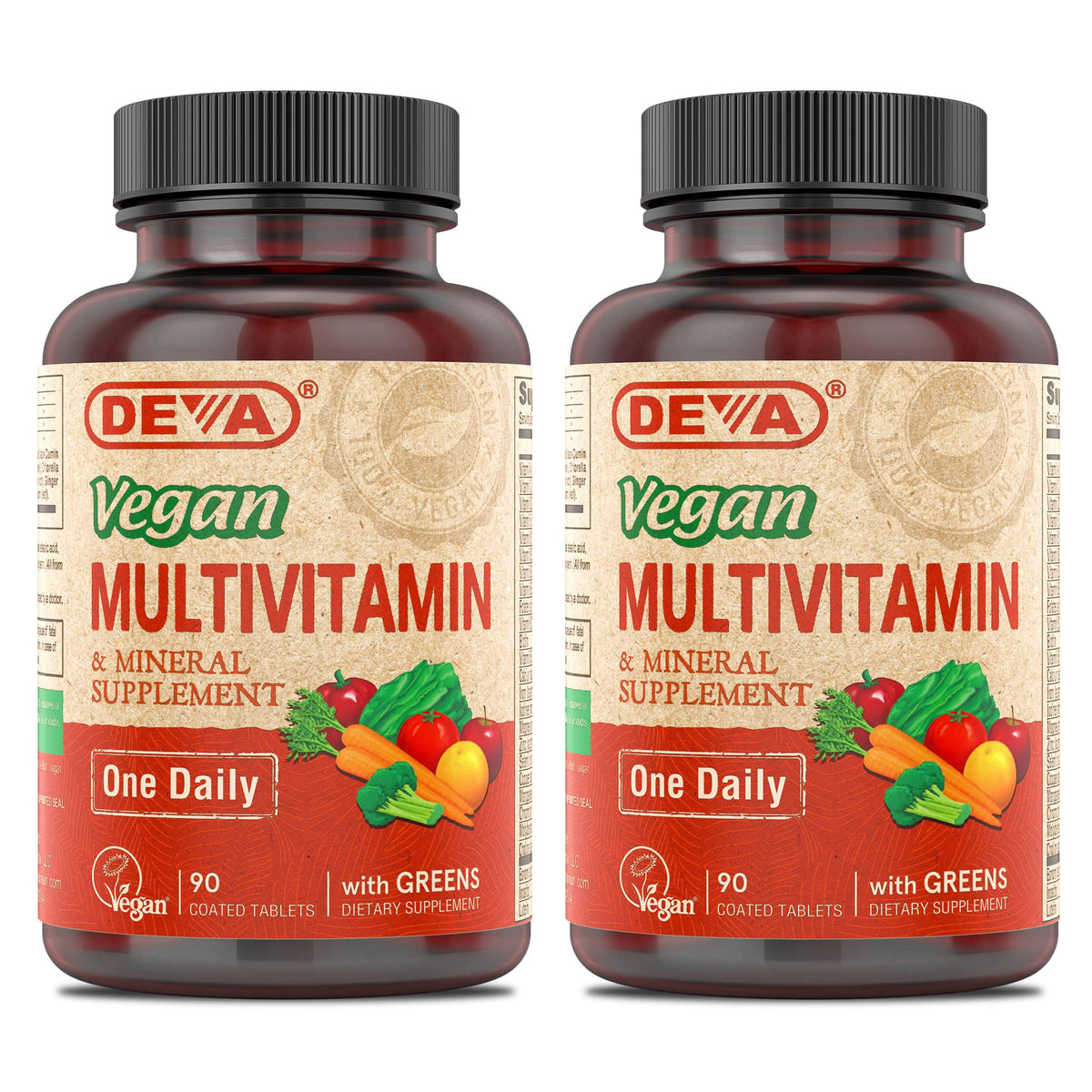 DEVA Complément Alimentaire Multivitaminé Végétalien 90 Comprimés vue avant