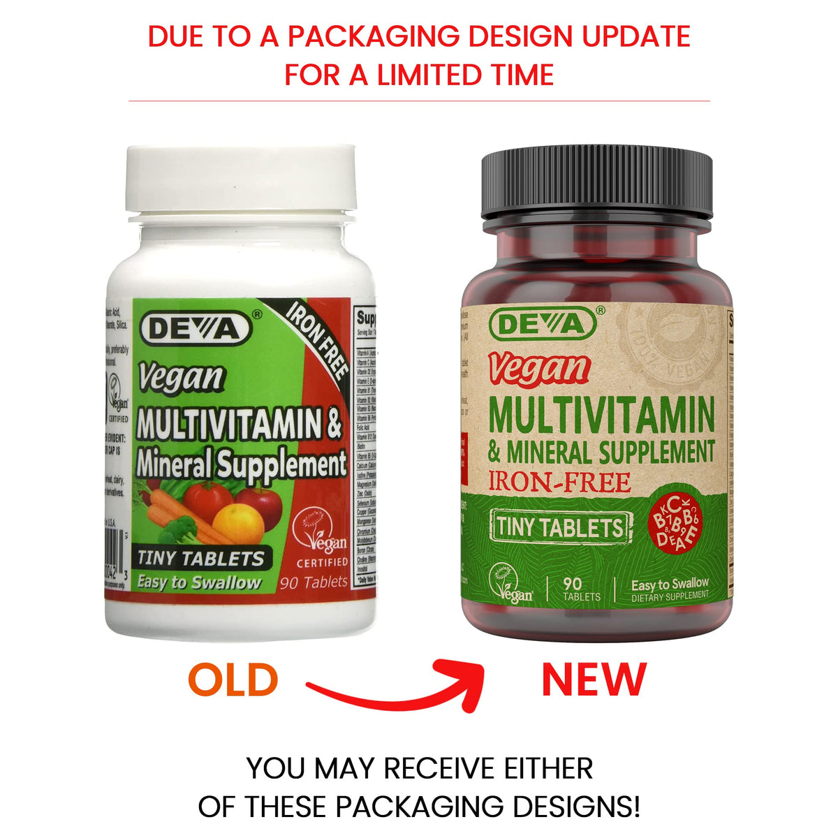 DEVA Complément Alimentaire Multivitamines Vegan 90 Tablettes côté