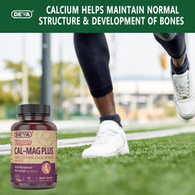 DEVA Complément Alimentaire Vegan Calcium Magnésium, affichage des nutriments