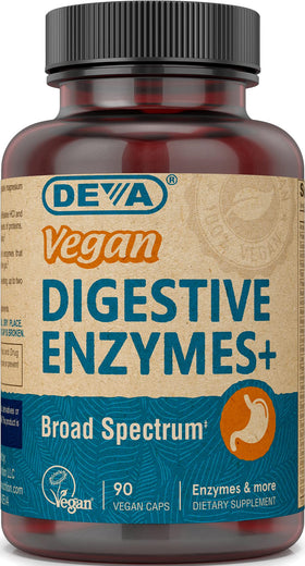 DEVA Complément Alimentaire Vegan Enzymes Plus 90 Capsules vue avant