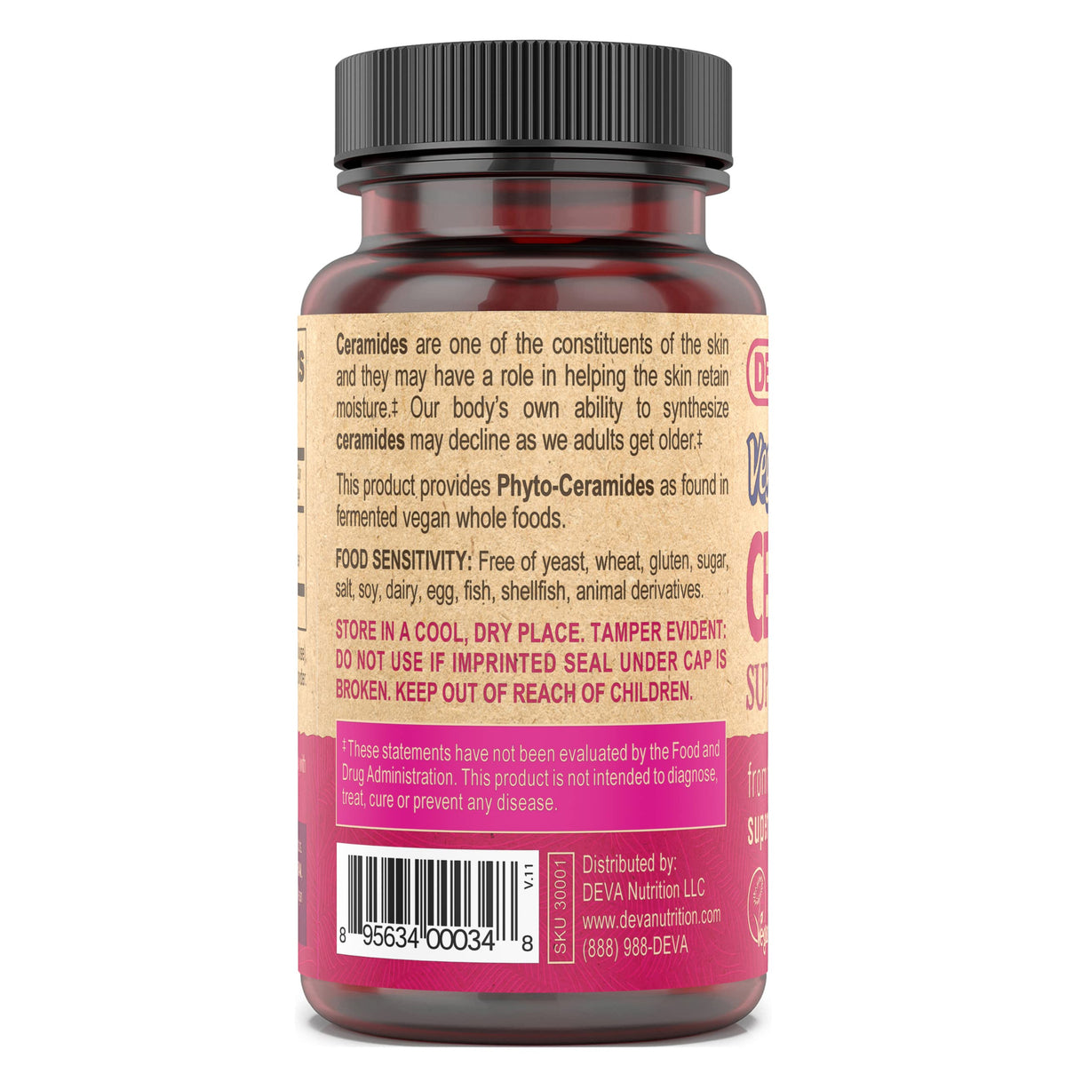 DEVA Complément Alimentaire Végétalien Céramide - Capsules végétaliennes