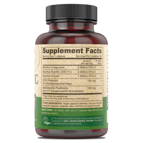 DEVA Complément Alimentaire Végétalien Probiotique 90 Capsules vue arrière