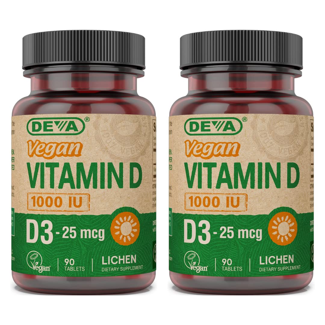 DEVA Complément D3 Végétalien 1000 UI - vue avant de l'emballage