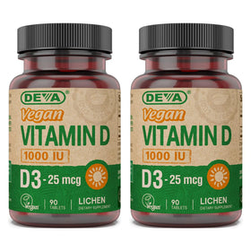 DEVA Complément D3 Végétalien 1000 UI - vue avant de l'emballage