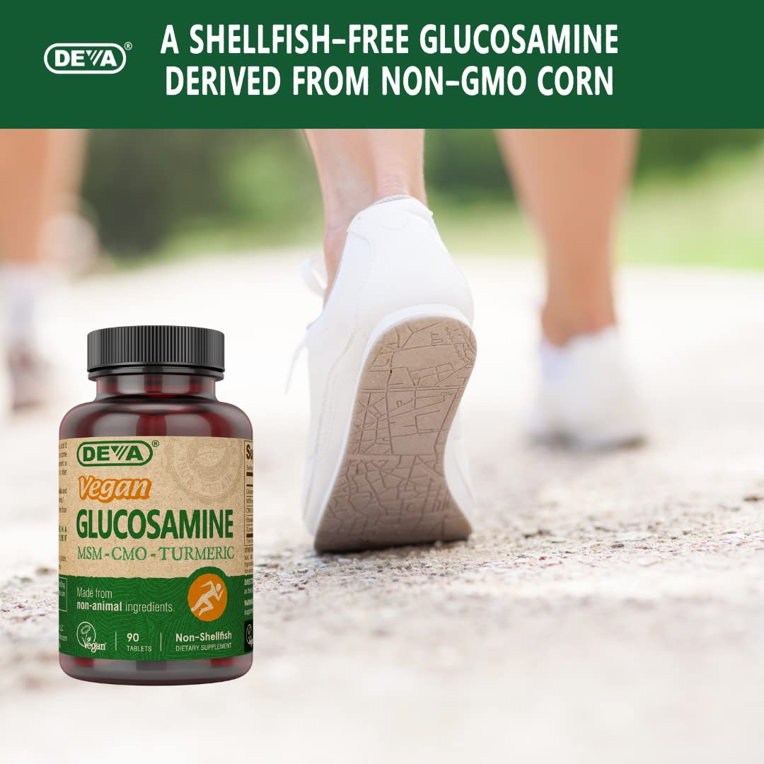 DEVA Glucosamine-MSM-CMO 90 comprimés, proche de l'étiquette