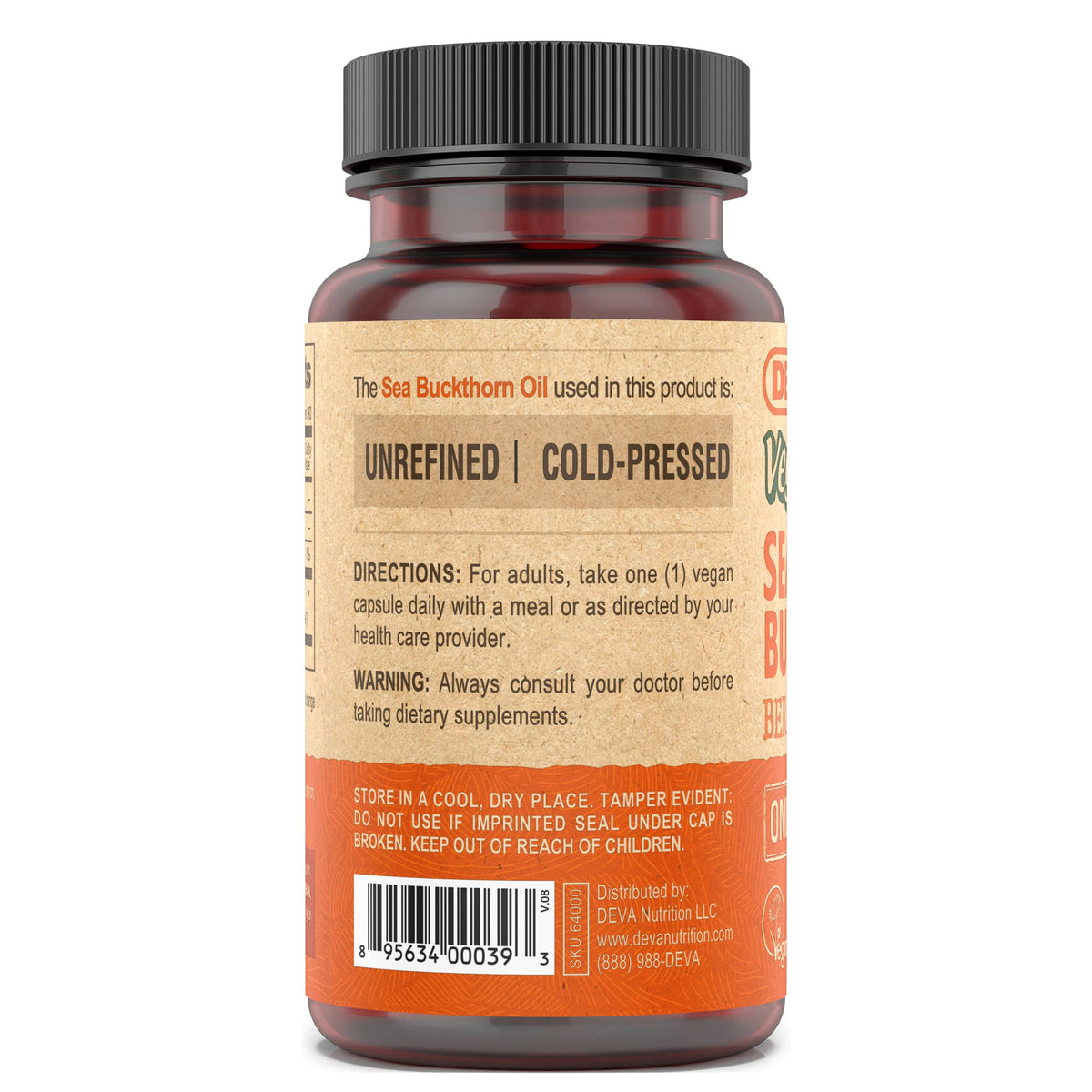 DEVA Huile de Baies de Sureau 500mg avec gélules ouvertes