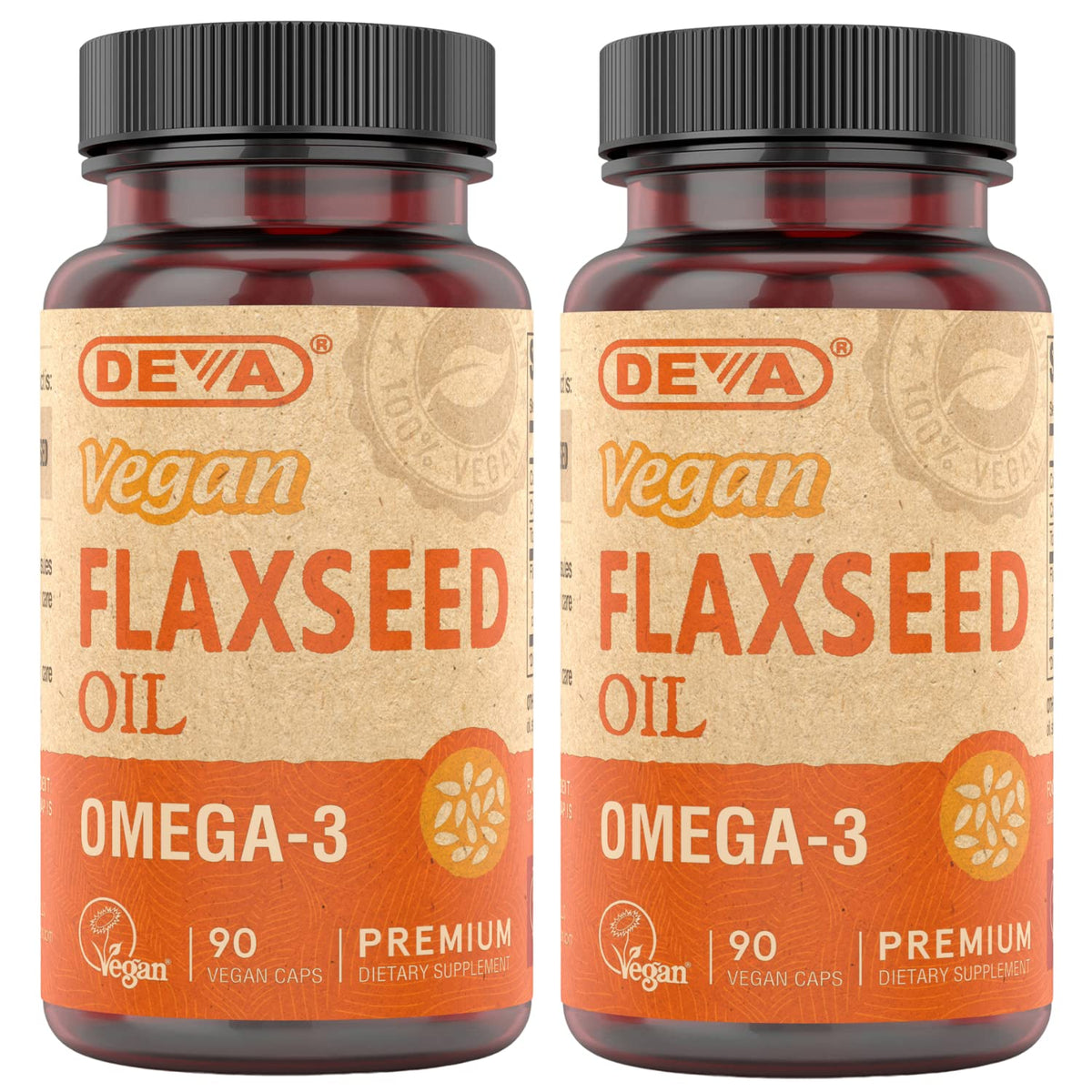 DEVA Huile de Lin Végétale Capsules 90 unités - vue avant