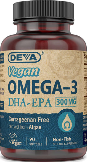 DEVA Omega-3 DHA EPA 300 mg gélules végétales en boîte