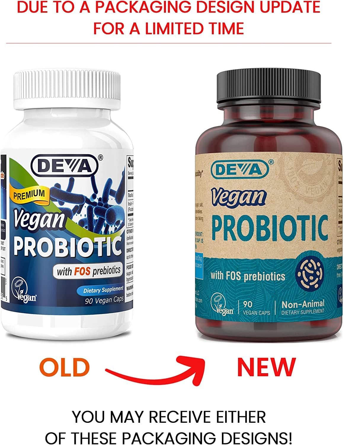 DEVA Probiotiques Végétaliens 90 Capsules emballage