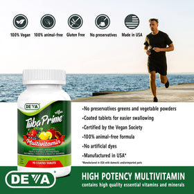 DEVA Tuba Multivitamine Vegan tableau nutritionnel