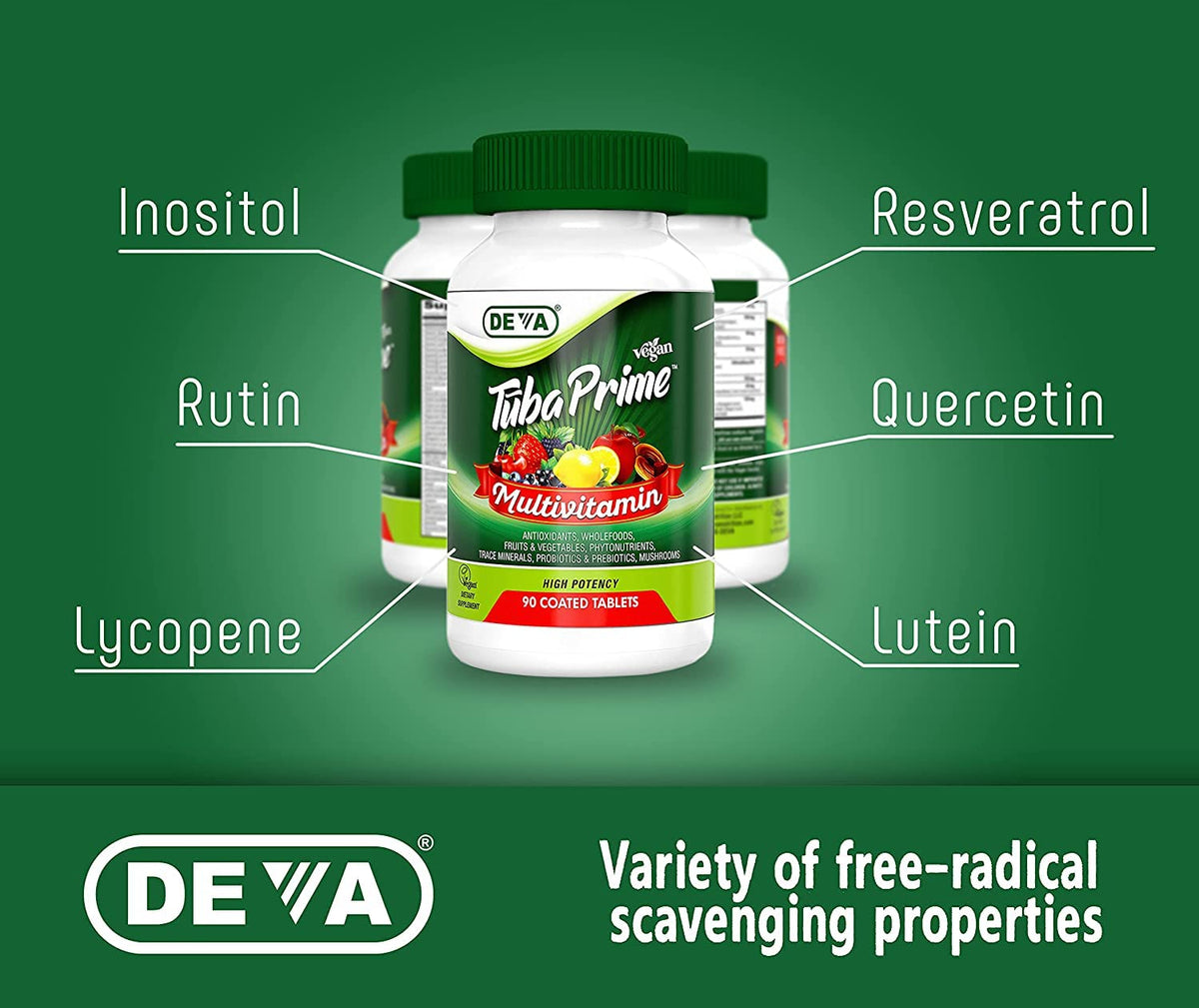 DEVA Tuba Multivitamine Végétalienne comprimés en gros plan