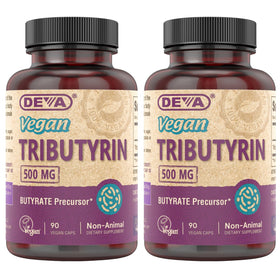 DEVA Vegan Tributyrin 500 MG capsules front view