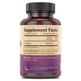 DEVA Vegan Tributyrin 500 MG capsules side view