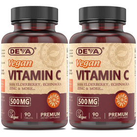 DEVA Vitamine C 500mg Vegan 90 comprimés vue de face