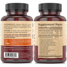 DEVA Vitamine C 500mg Vegan emballage avec ingrédients