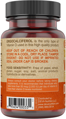 DEVA Vitamine D2 2400 IU boîte vue de côté