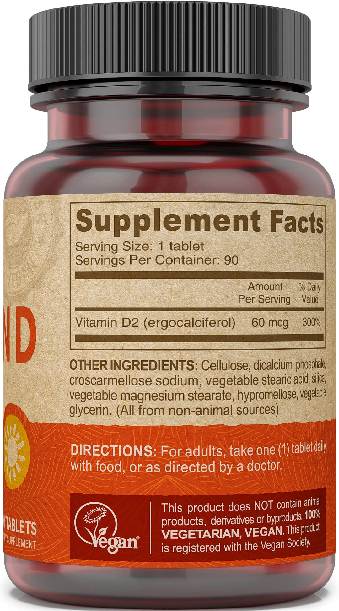 DEVA Vitamine D2 2400 IU comprimés sur une table