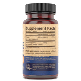 DEVA Vitamine E 400 IU boîte avec étiquettes