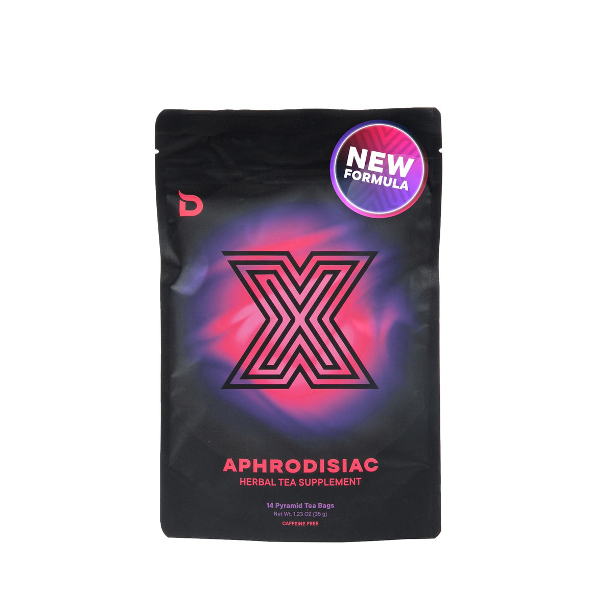 Deviant Blends Thé Aphrodisiaque pour Femmes paquet avant avec 14 sachets