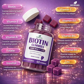 DEWANG Gummies de Biotine 5000 mcg à côté d'autres produits de santé
