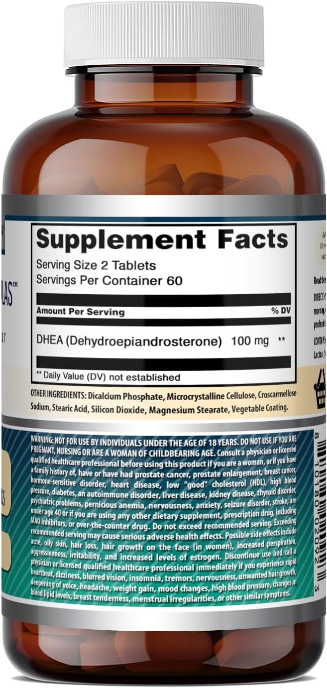 DHEA 100 Mg Amazing Nutrition, en contexte sur une table