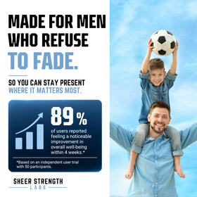DHEA 100mg de Sheer Strength Labs sur un fond neutre