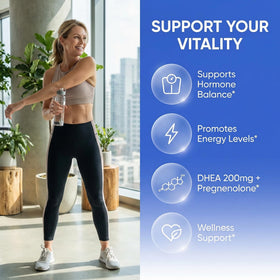 DHEA 200mg Clean Nutraceuticals, capsules en gros plan