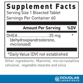 DHEA 25 mg comprimés dissolvables Douglas Laboratories, vue de face