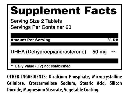DHEA 50 Mg Amazing Nutrition tablettes vue de près