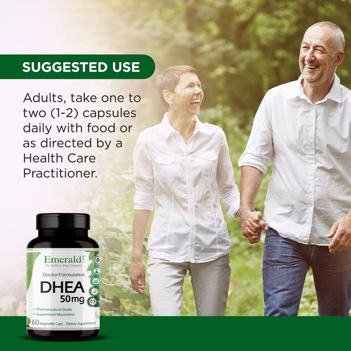 DHEA 50mg d'Emerald Laboratories avec autres compléments alimentaires