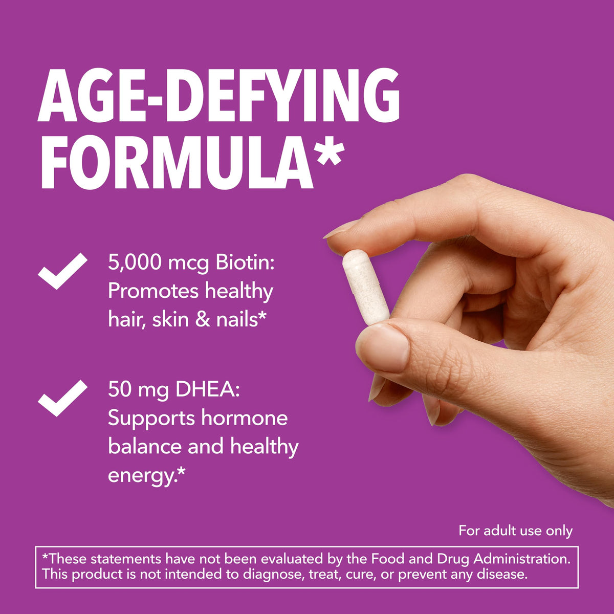 DHEA HAVASU NUTRITION 5000mcg Biotine capsules ouvertes