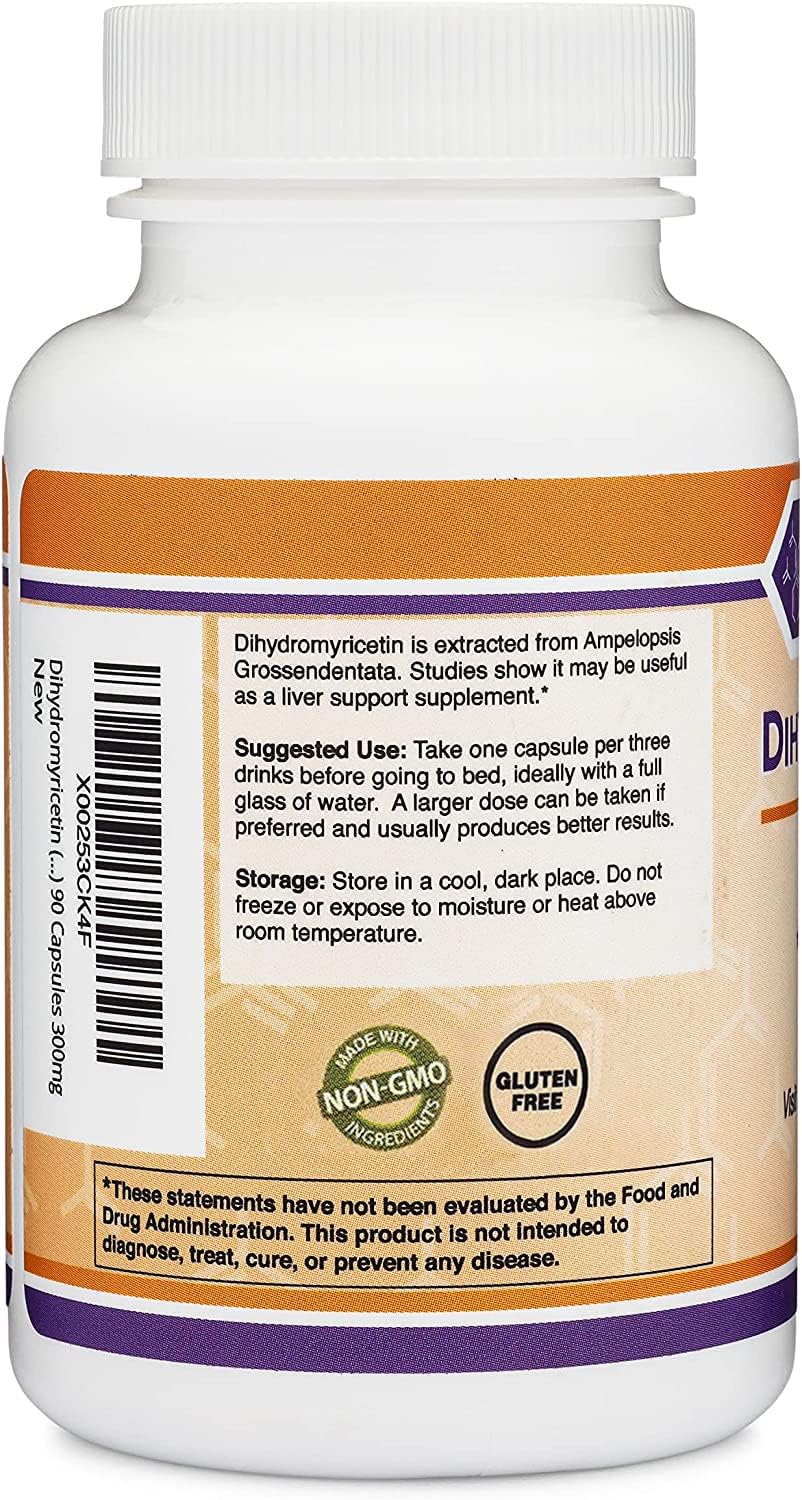 DHM Depot Dihydromyricetin 300mg, vue du flacon avec étiquette