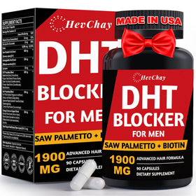 DHT Blocker HevChay 600mg Saw Palmetto 10000mcg Biotin vue de face