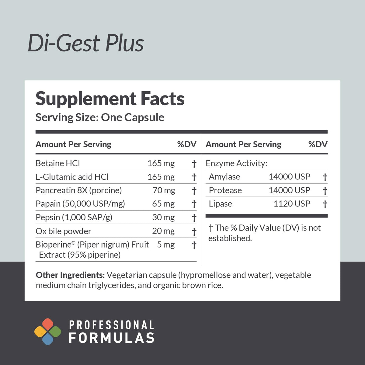 Di-Gest Plus 90 capsules avec vue latérale