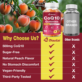 DIAOLAI Gélules de CoQ10 500mg gummies orange dans un bol