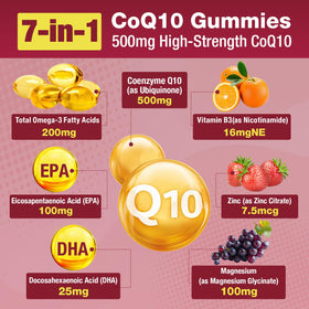DIAOLAI Gélules de CoQ10 500mg ingrédients listés sur l'emballage