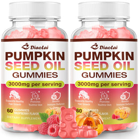 DIAOLAI Gummies à l'Huile de Graines de Citrouille et Saw Palmetto, flacon de 120 pièces