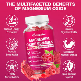 DIAOLAI Gummies de Magnésium 400mg, gummies sur une table