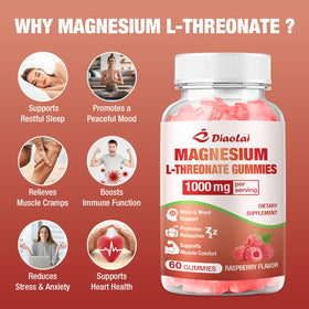 DIAOLAI Gummies Magnésium L-Thréonate 1000mg gummies sur une table
