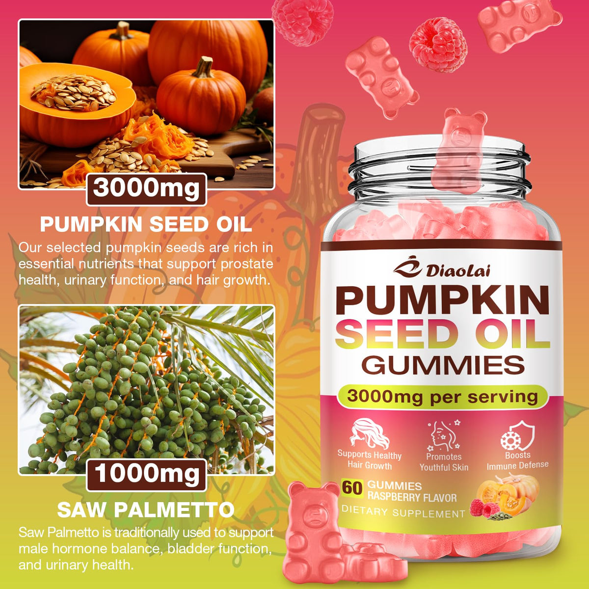 DIAOLAI Gummies, vue de côté montrant la texture