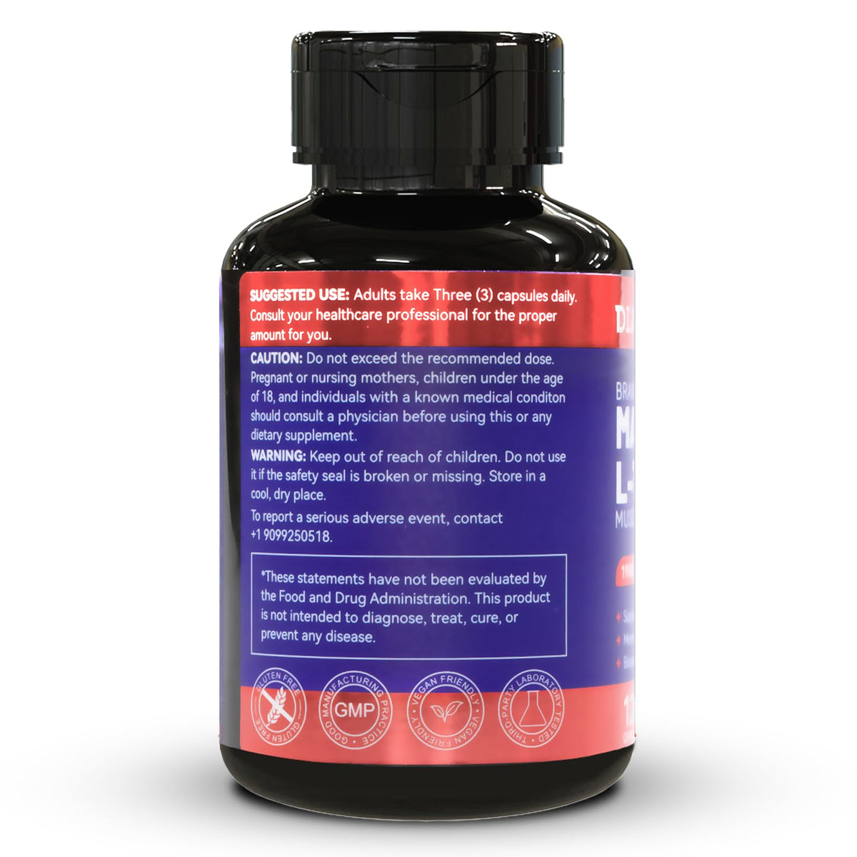 DIATMOON Magnésium L-Thréonine 1900mg capsules végétales sur une table