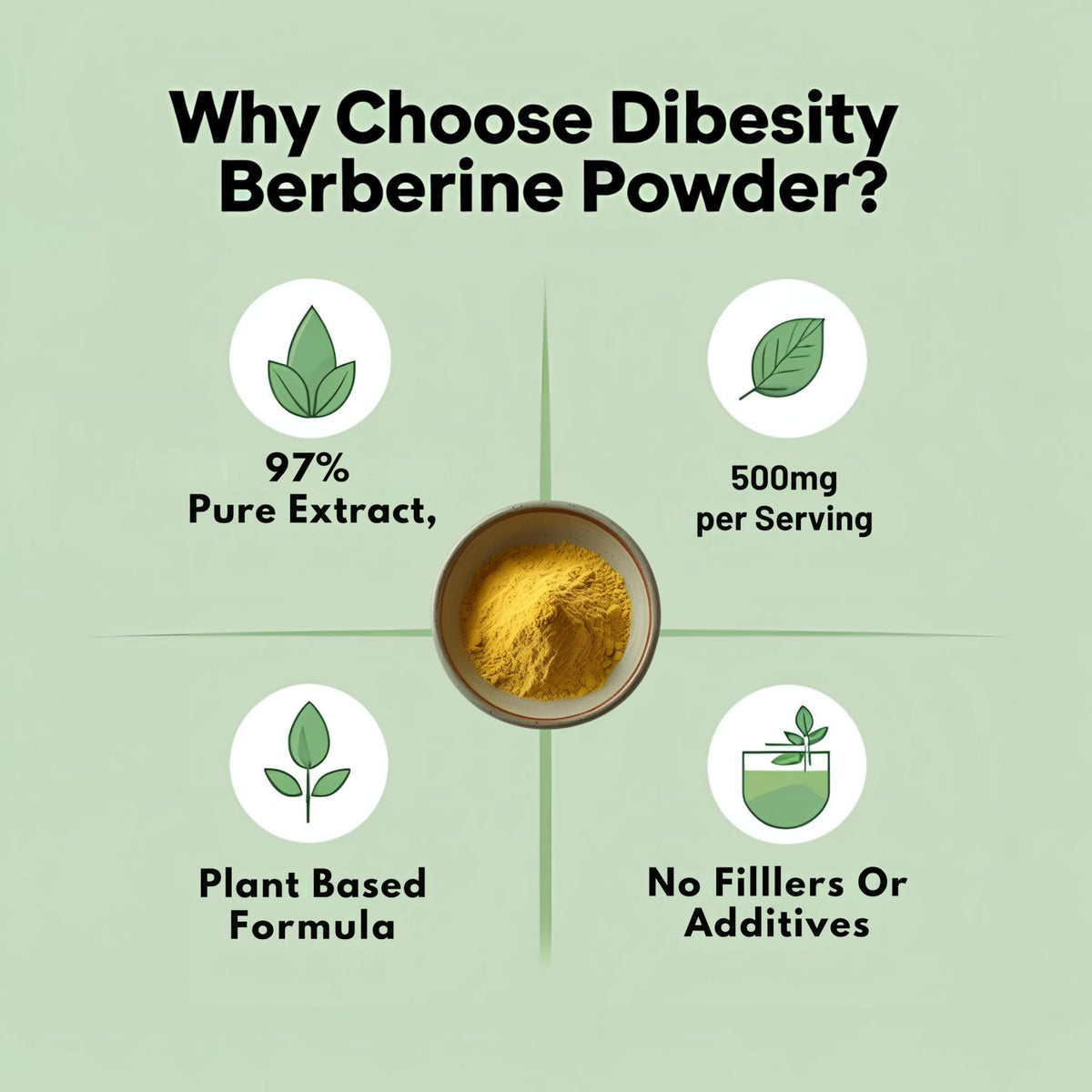 Dibesity poudre de berbérine pure 100g avec cuillère doseuse