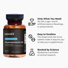 Dihydroberberine 150mg comprimés en gros plan