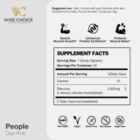 Dileucine Peptide 2000mg WISE CHOICE SUPPLEMENTS étiquette